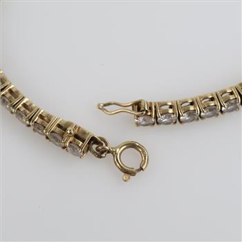 14kt Gold Clear Stone Bracelet