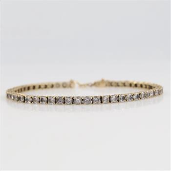 14kt Gold Clear Stone Bracelet