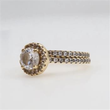14kt Gold Clear Stone Bridal Set