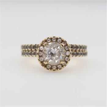 14kt Gold Clear Stone Bridal Set