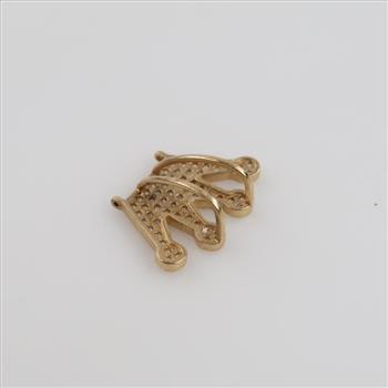 14kt Gold Clear Stone Crown Pendant