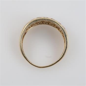 14kt Gold Clear Stone Dome Ring