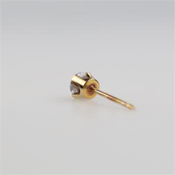 14kt Gold Clear Stone Earring