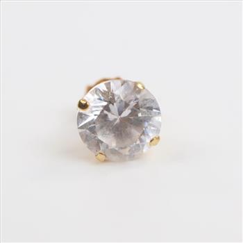 14kt Gold Clear Stone Earring