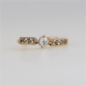 14kt Gold Clear Stone Earring