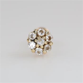 14kt Gold Clear Stone Earring