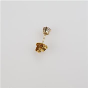 14kt Gold Clear Stone Earring