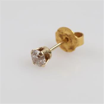 14kt Gold Clear Stone Earring