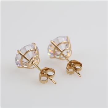 14kt Gold Clear Stone Earrings