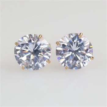 14kt Gold Clear Stone Earrings