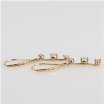 14kt Gold Clear Stone Earrings