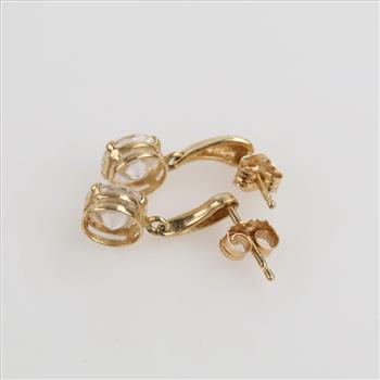 14kt Gold Clear Stone Earrings