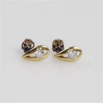 14kt Gold Clear Stone Earrings
