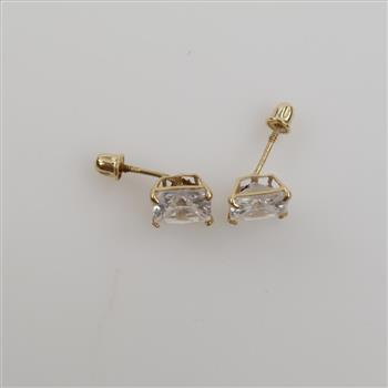 14kt Gold Clear Stone Earrings