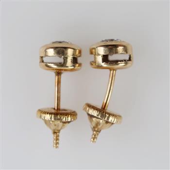 14kt Gold Clear Stone Earrings