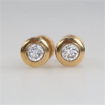 14kt Gold Clear Stone Earrings