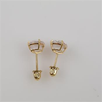 14kt Gold Clear Stone Earrings
