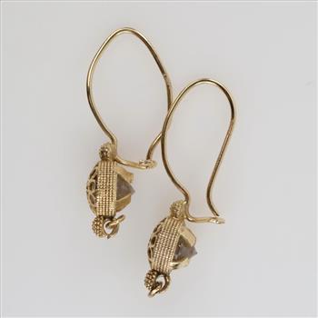 14kt Gold Clear Stone Earrings