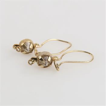 14kt Gold Clear Stone Earrings