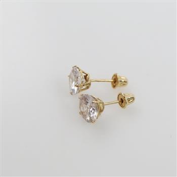 14kt Gold Clear Stone Earrings
