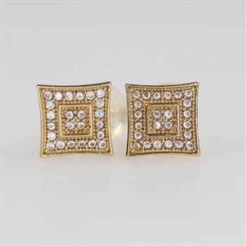 14kt Gold Clear Stone Earrings