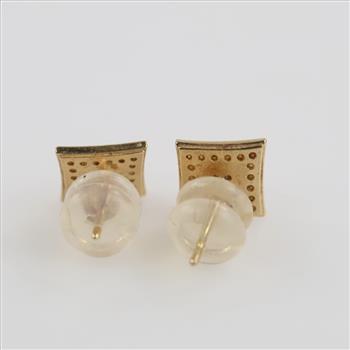 14kt Gold Clear Stone Earrings