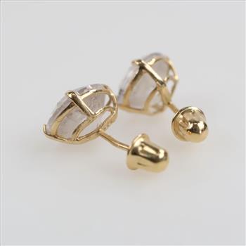14kt Gold Clear Stone Earrings