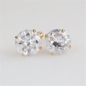 14kt Gold Clear Stone Earrings