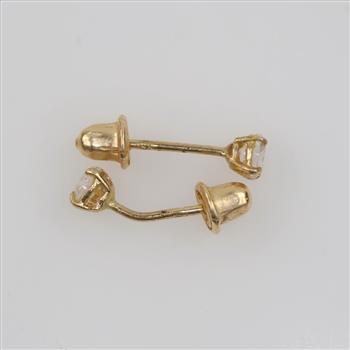 14kt Gold Clear Stone Earrings