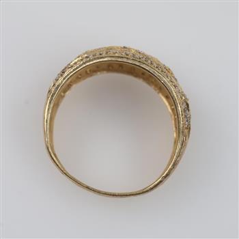 14kt Gold Clear Stone Filigree Ring