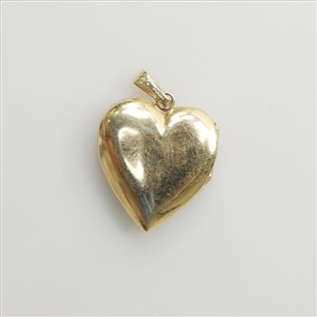 14kt Gold Clear Stone Heart Locket