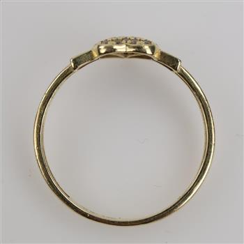 14kt Gold Clear Stone Heart Ring
