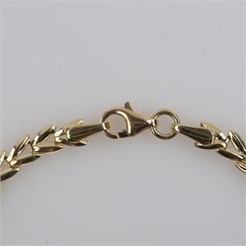 14kt Gold Clear Stone Hollow Link Bracelet