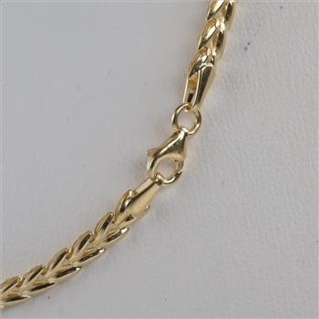 14kt Gold Clear Stone Hollow Link Pendant Necklace