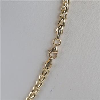 14kt Gold Clear Stone Hollow Link Pendant Necklace