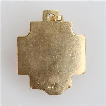 14kt Gold Clear Stone Hollow Pendant