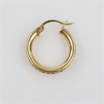 14kt Gold Clear Stone Hoop Earring