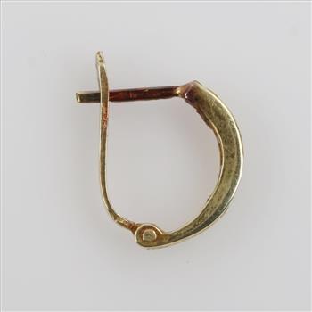 14kt Gold Clear Stone Huggie Hoop Earring