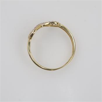 14kt Gold Clear Stone Infinity Heart Ring