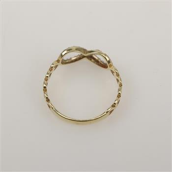 14kt Gold Clear Stone Infinity Ring