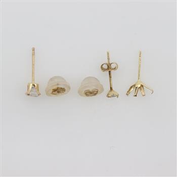 14kt Gold Clear Stone Jewelry, 5 Pieces