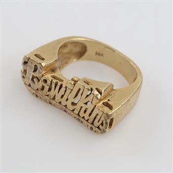 14kt Gold Clear Stone Name Ring