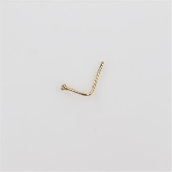14kt Gold Clear Stone Nose Ring