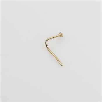 14kt Gold Clear Stone Nose Ring