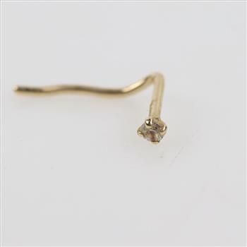 14kt Gold Clear Stone Nose Ring