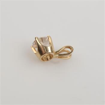 14kt Gold Clear Stone Pendant