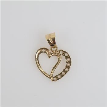 14kt Gold Clear Stone Pendant