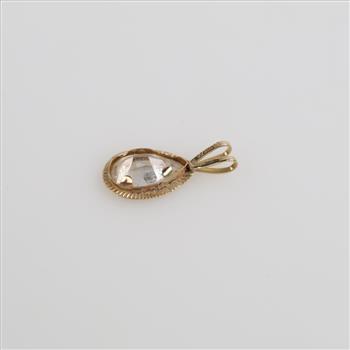 14kt Gold Clear Stone Pendant