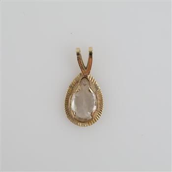 14kt Gold Clear Stone Pendant