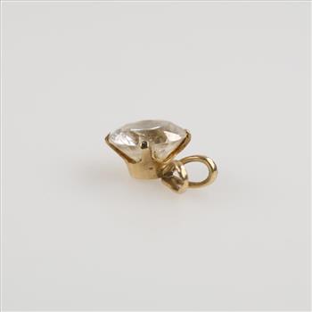 14kt Gold Clear Stone Pendant